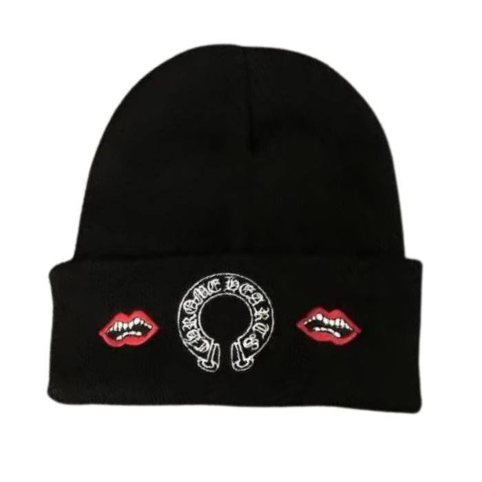 Chrome Hearts Beanie Red Lip – Black Chrome Hearts Beanie Red Lip – Black