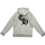 Chrome Hearts CH Logo Cross Leather Patch Grey Pullover Hoodie