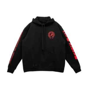 Chrome Hearts Deadly Doll Red Horseshoe Logo Pullover Hoodie