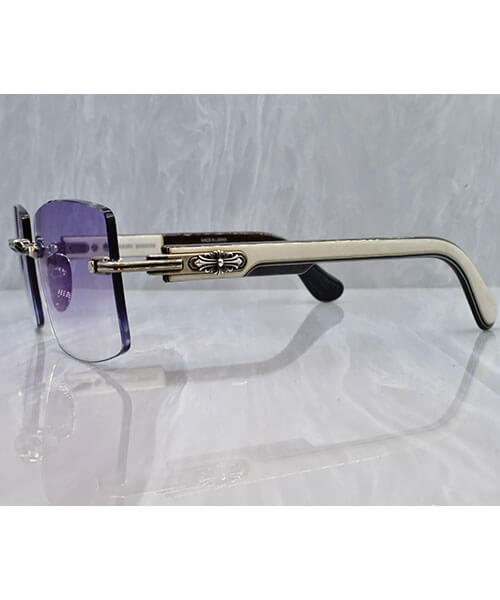 Chrome-Hearts-Deep-Rare-Luxury-Silver-Frame-Sunglasses-side Chrome Hearts Deep Rare Luxury Silver Frame Sunglasses