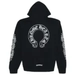 Chrome Hearts Horse Shoe Floral Hoodie Black