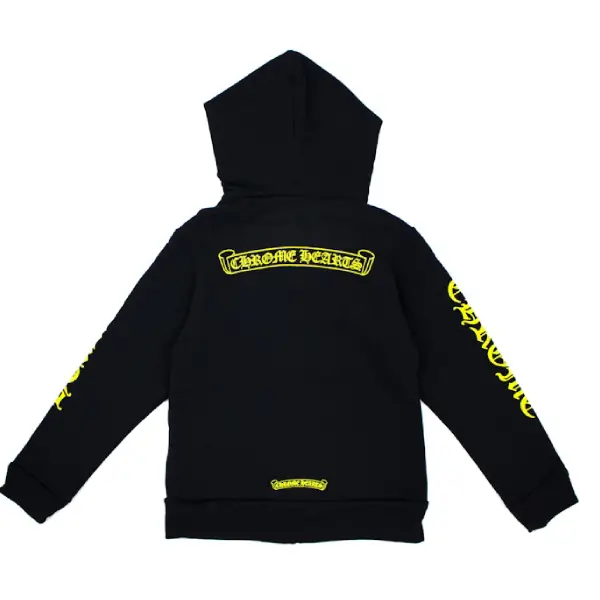 Chrome Hearts Kids Scroll Logo Hoodie Black Chrome Hearts Kids Scroll Logo Hoodie Black/Yellow