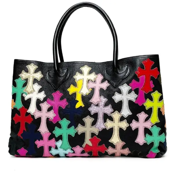 Chrome Hearts Multi-Cross Leather Patch Large Tote Bag Chrome Hearts Multi-Cross Leather Patch Large Tote Bag