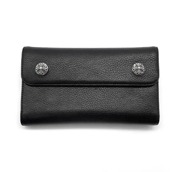 Chrome Hearts Wave Cross Ball Heavy Leather Long Wallet Chrome Hearts Wave Cross Ball Heavy Leather Long Wallet
