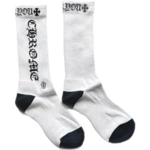 Chrome Hearts logo-intarsia ribbed-knit socks - White